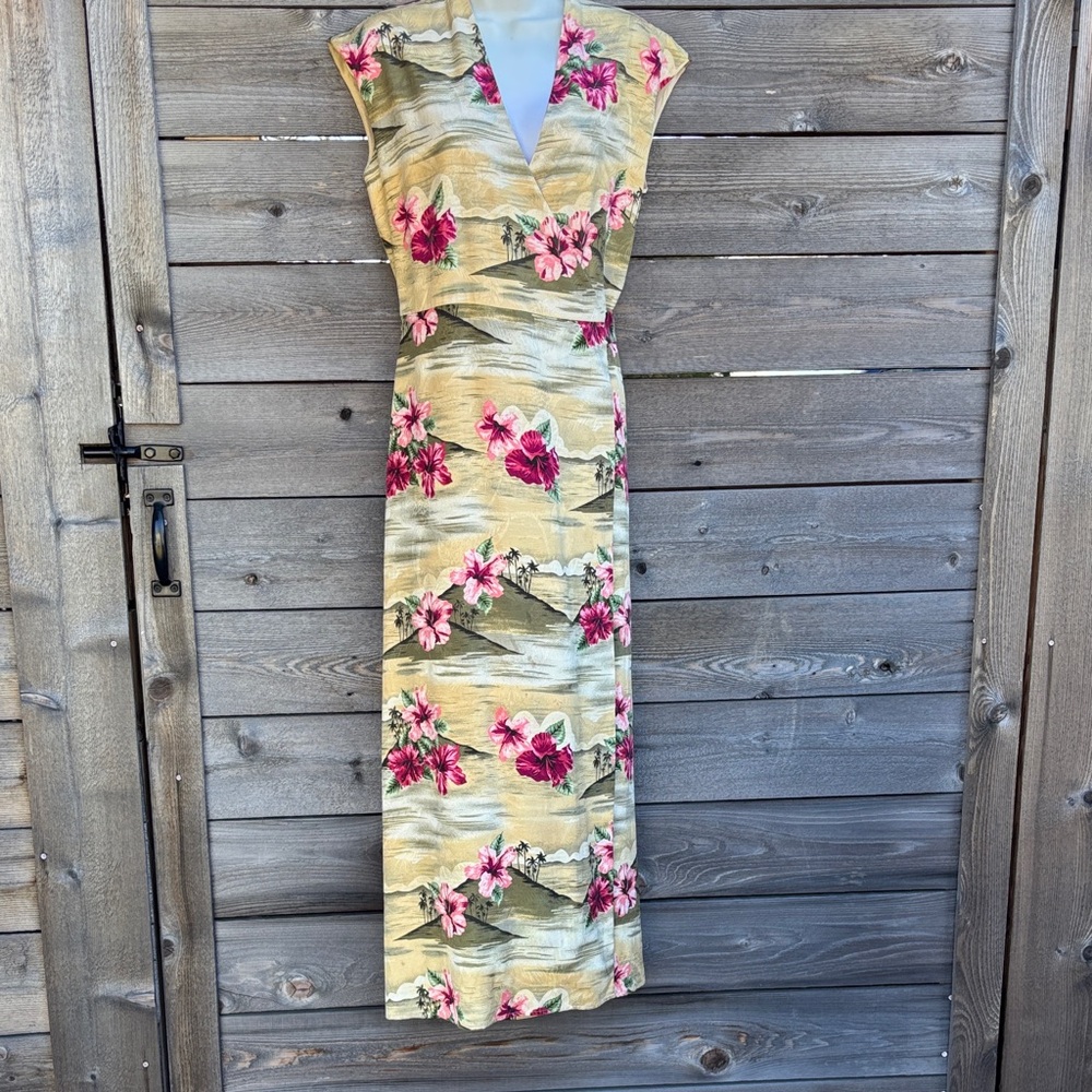 TOMMY BAHAMA Silk Wrap Floral Maxi Dress